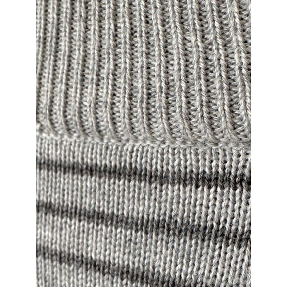 Vineyard Vines Sweater 1/4 Zip Gray Striped Size Medium Preppy 100% Cotton Logo - Picture 6 of 10
